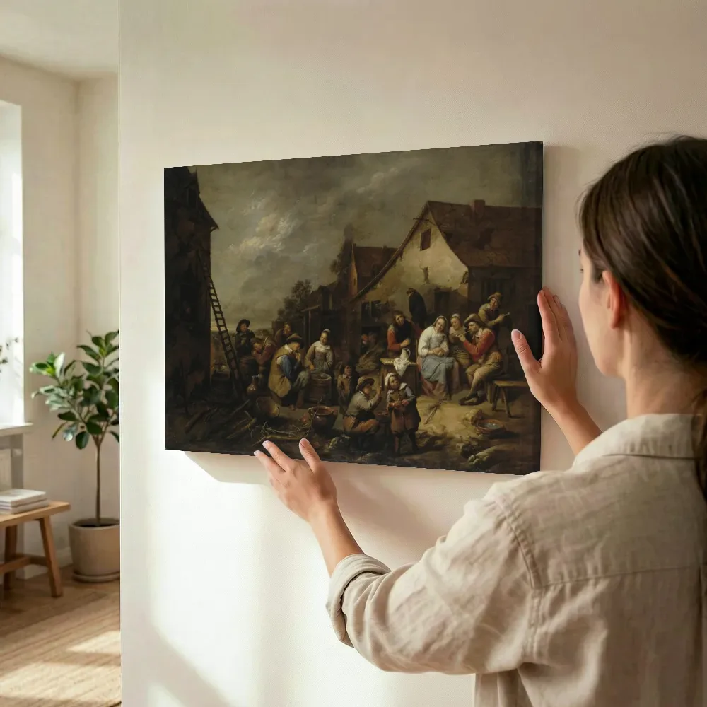 Sfeerimpressie: Village Inn van Gillis van Tilborgh terwijl het wordt opgehangen