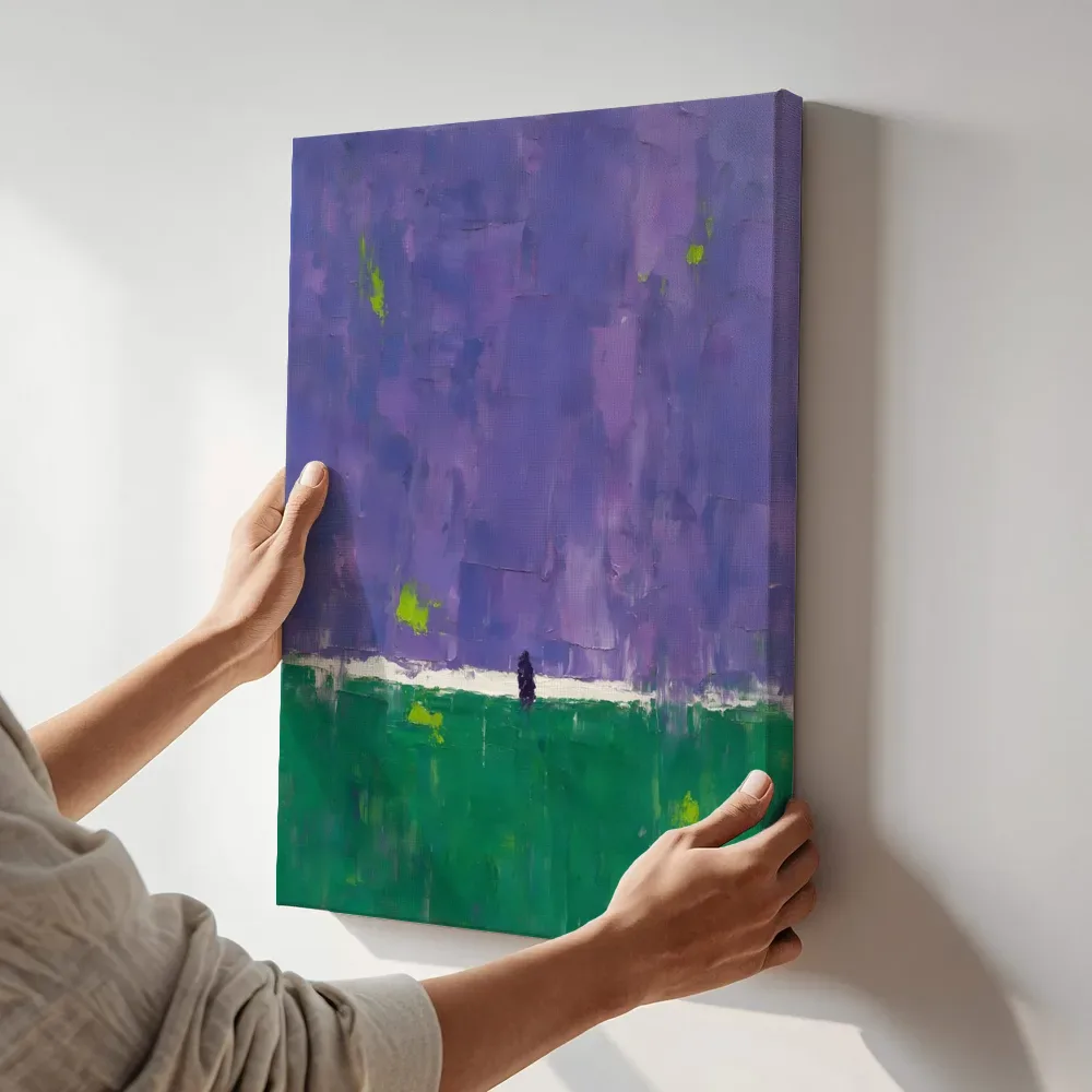 Sfeerimpressie: Violet en smaragd van onderaf terwijl het aan de muur wordt gehangen