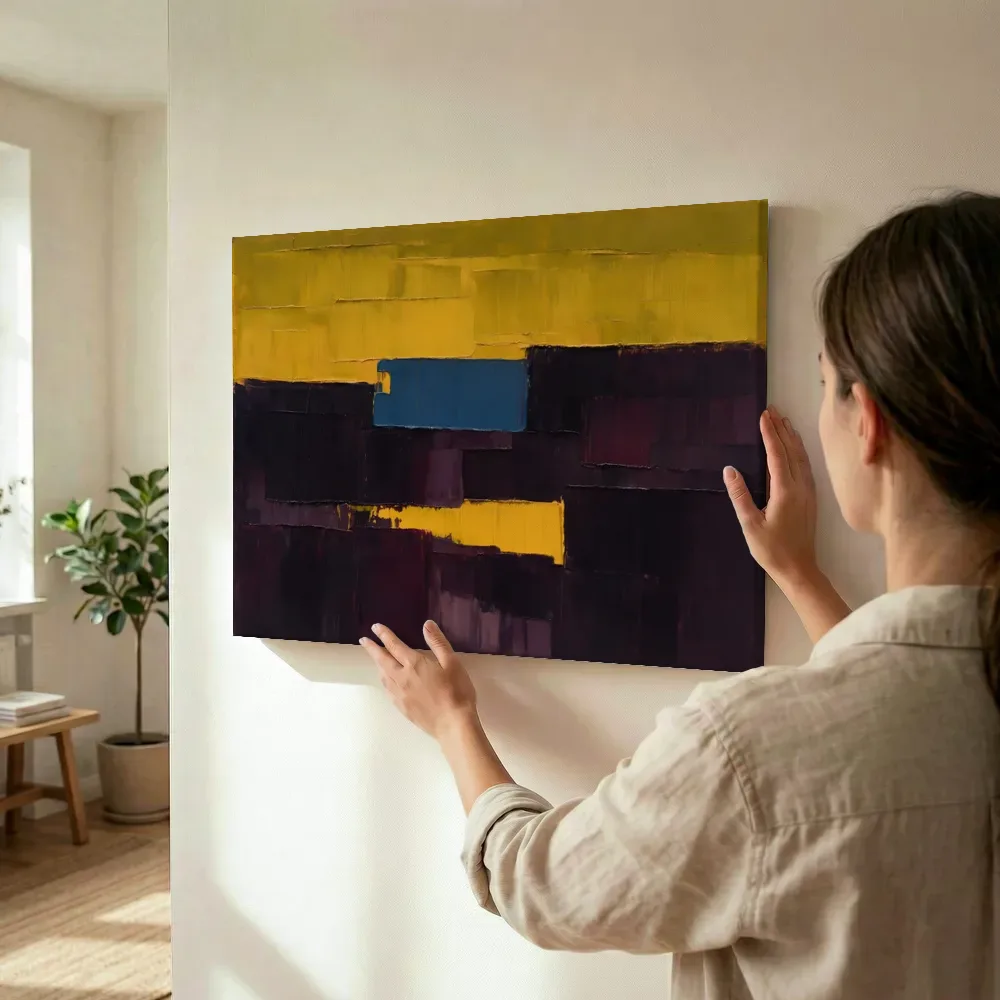 Sfeerimpressie: Violetzwart en kurkuma met hoge horizon terwijl het wordt opgehangen