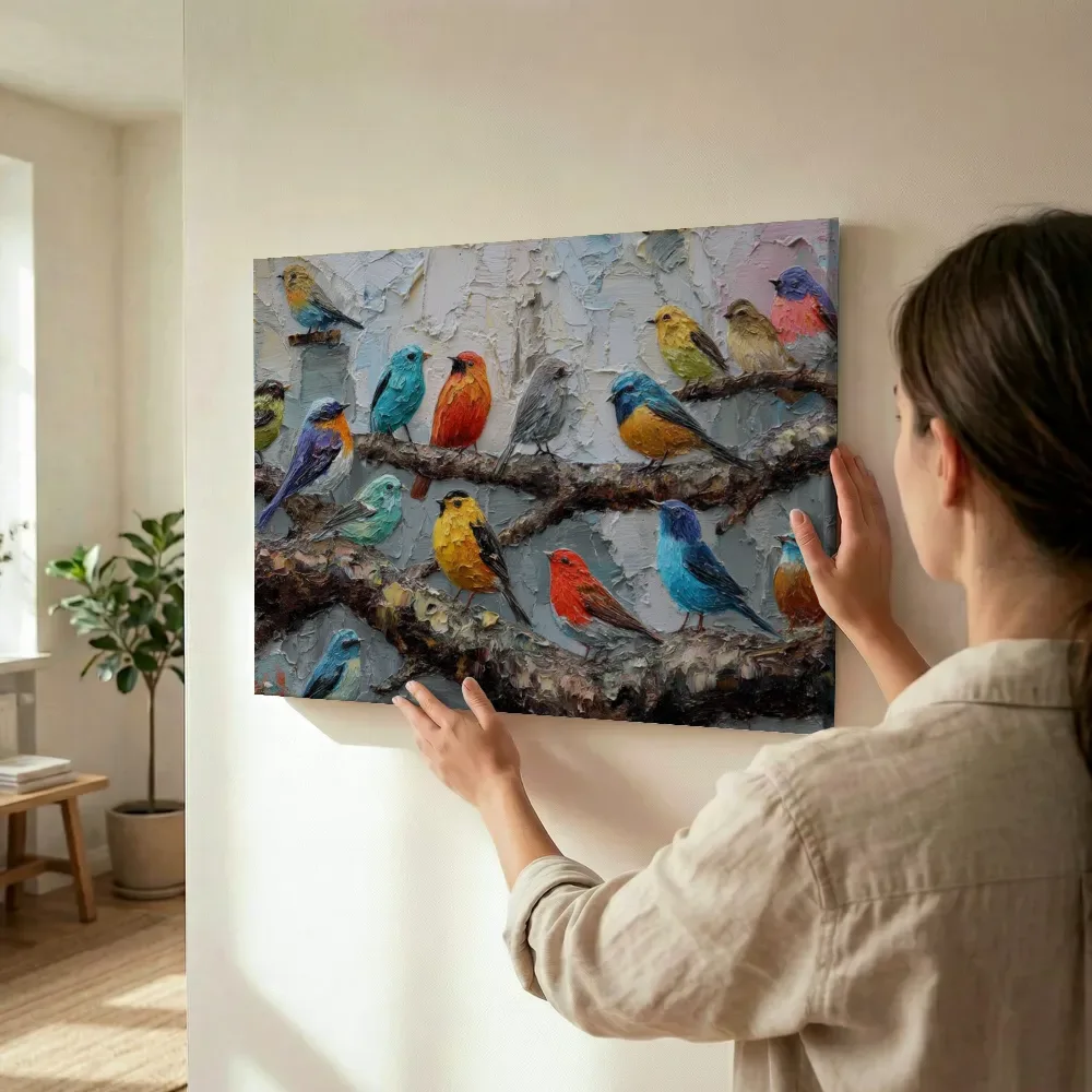 Sfeerimpressie: Vogelparadijs op de tak terwijl het wordt opgehangen