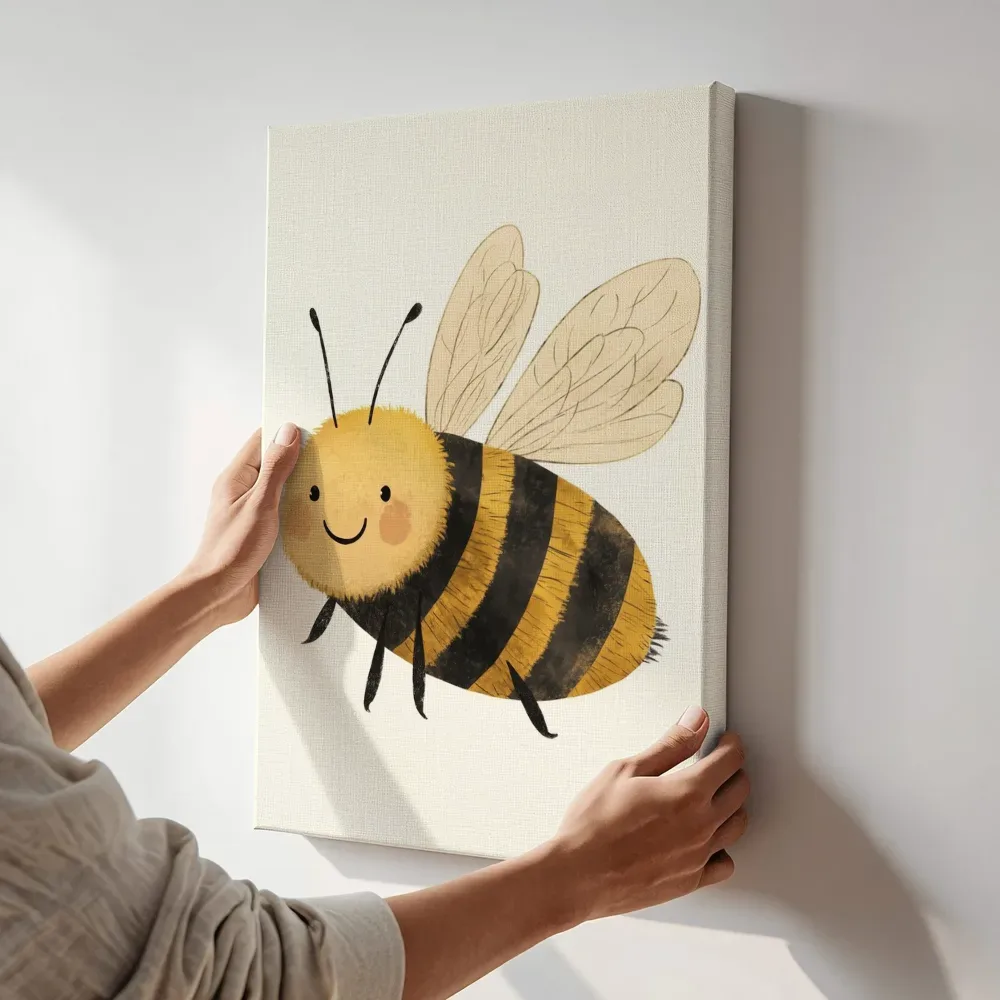 Sfeerimpressie: Vrolijke hommel terwijl het aan de muur wordt gehangen