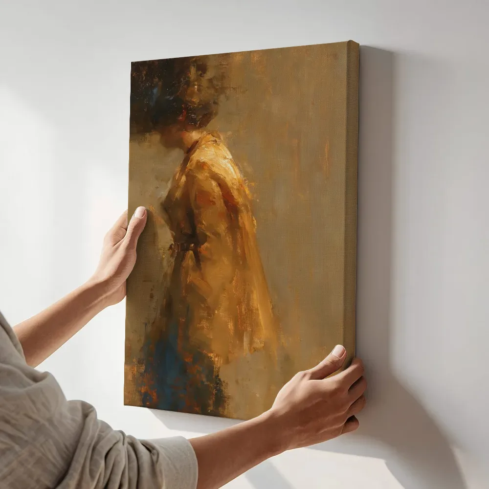 Sfeerimpressie: Vrouw in houding, brons terwijl het aan de muur wordt gehangen