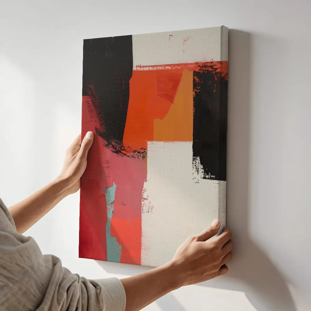 Sfeerimpressie: Vuur compositie terwijl het aan de muur wordt gehangen