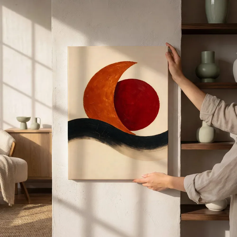 Sfeerimpressie: Wassende maan Retro Shapes 10 naast de kast