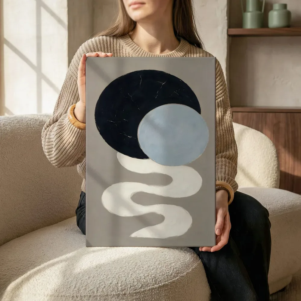 Sfeerimpressie: Wassende maan Retro Shapes in steengrijs terwijl het zittend wordt getoond