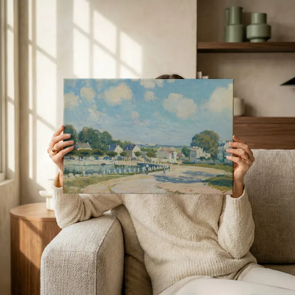 Sfeerimpressie: Drinkplaats bij Marly van Alfred Sisley terwijl het omhoog wordt gehouden
