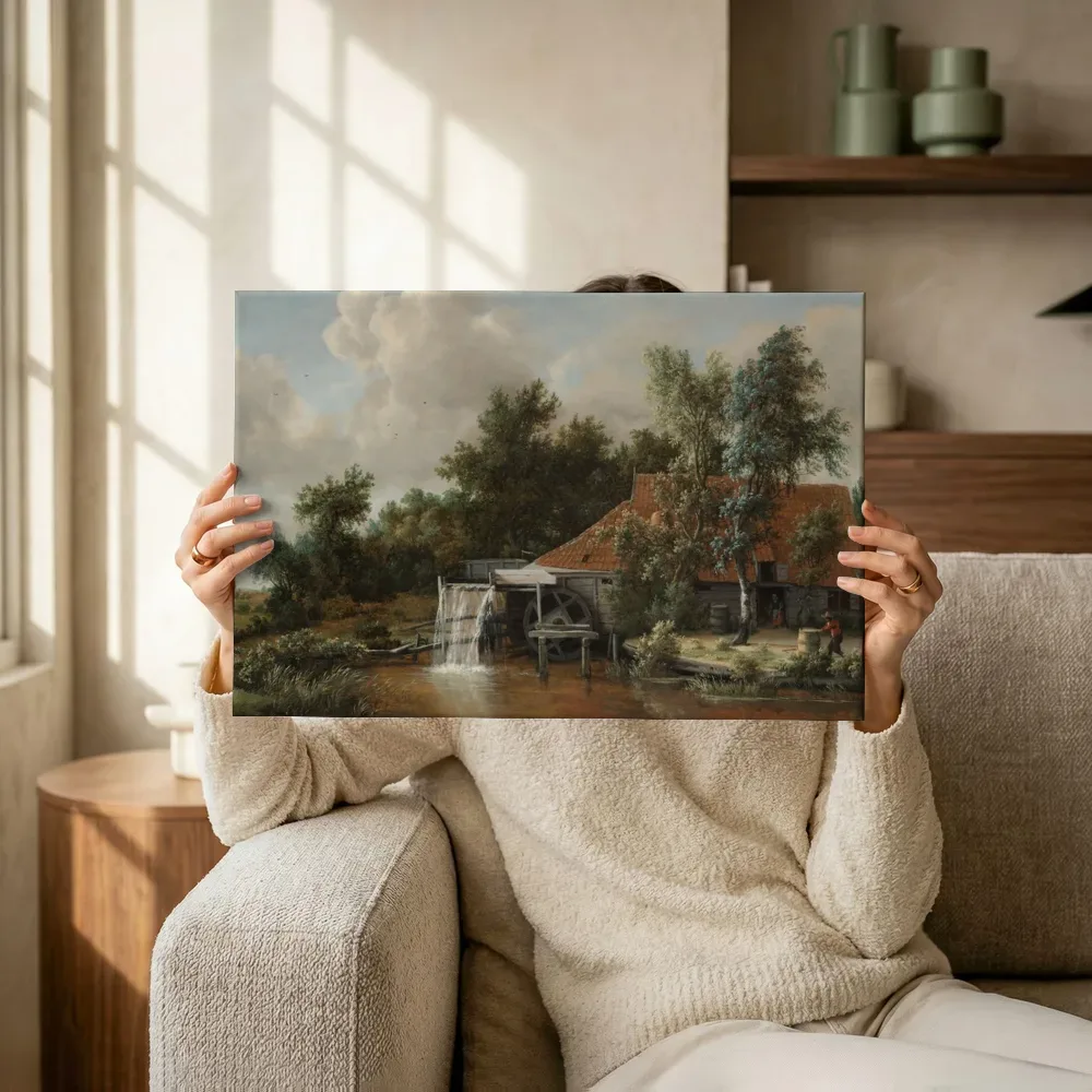 Sfeerimpressie: Watermolen met rode daken terwijl het omhoog wordt gehouden