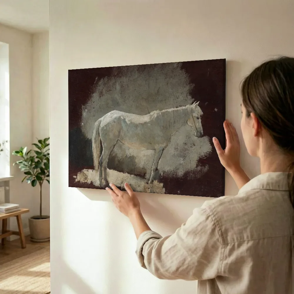Sfeerimpressie: White Mare van Winslow Homer terwijl het wordt opgehangen