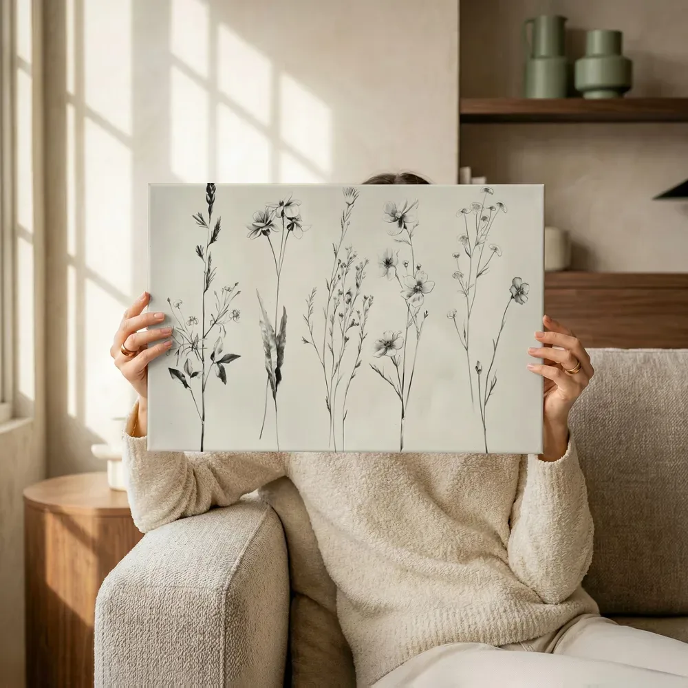 Sfeerimpressie: Wilde bloemen schetsen terwijl het omhoog wordt gehouden