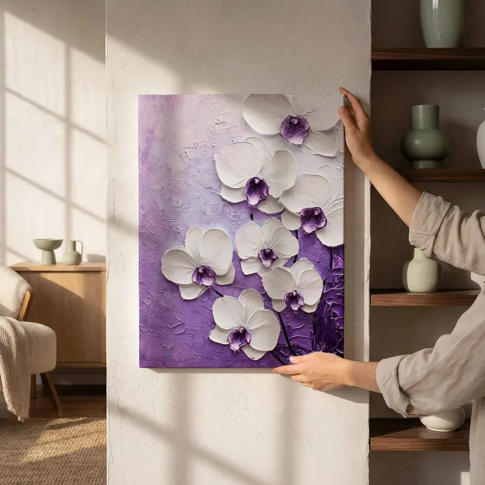 Sfeerimpressie: Witte orchideeën schilderij naast de kast