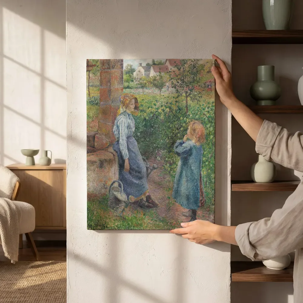 Sfeerimpressie: Vrouw en kind bij de put van Camille Pissarro naast de kast