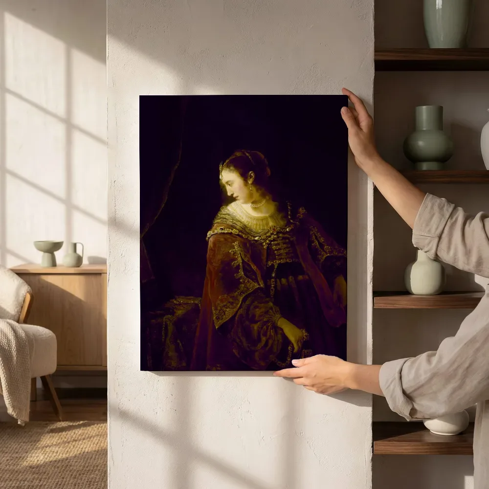 Sfeerimpressie: Vrouw aan haar kaptafel van Ferdinand Bol naast de kast