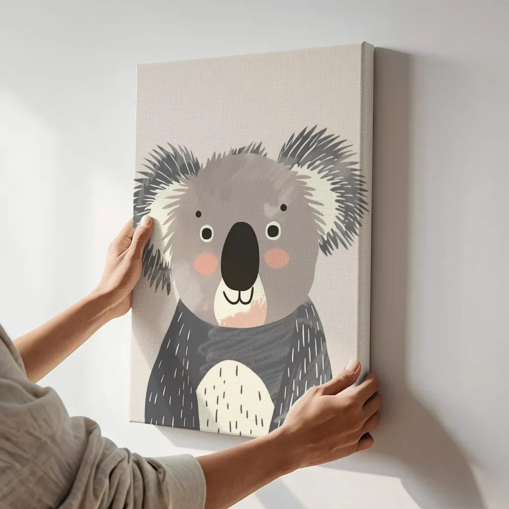 Sfeerimpressie: Zachte koala terwijl het aan de muur wordt gehangen