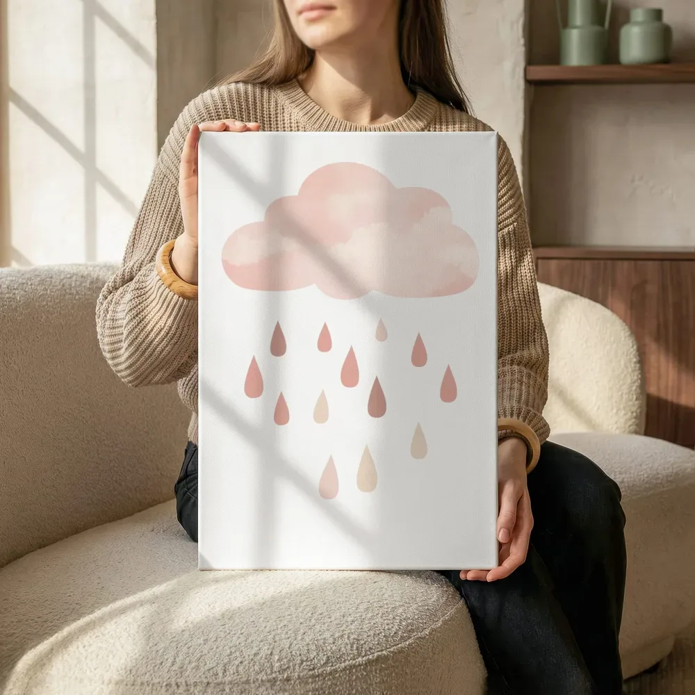 Sfeerimpressie: Zachtroze regenwolk terwijl het zittend wordt getoond