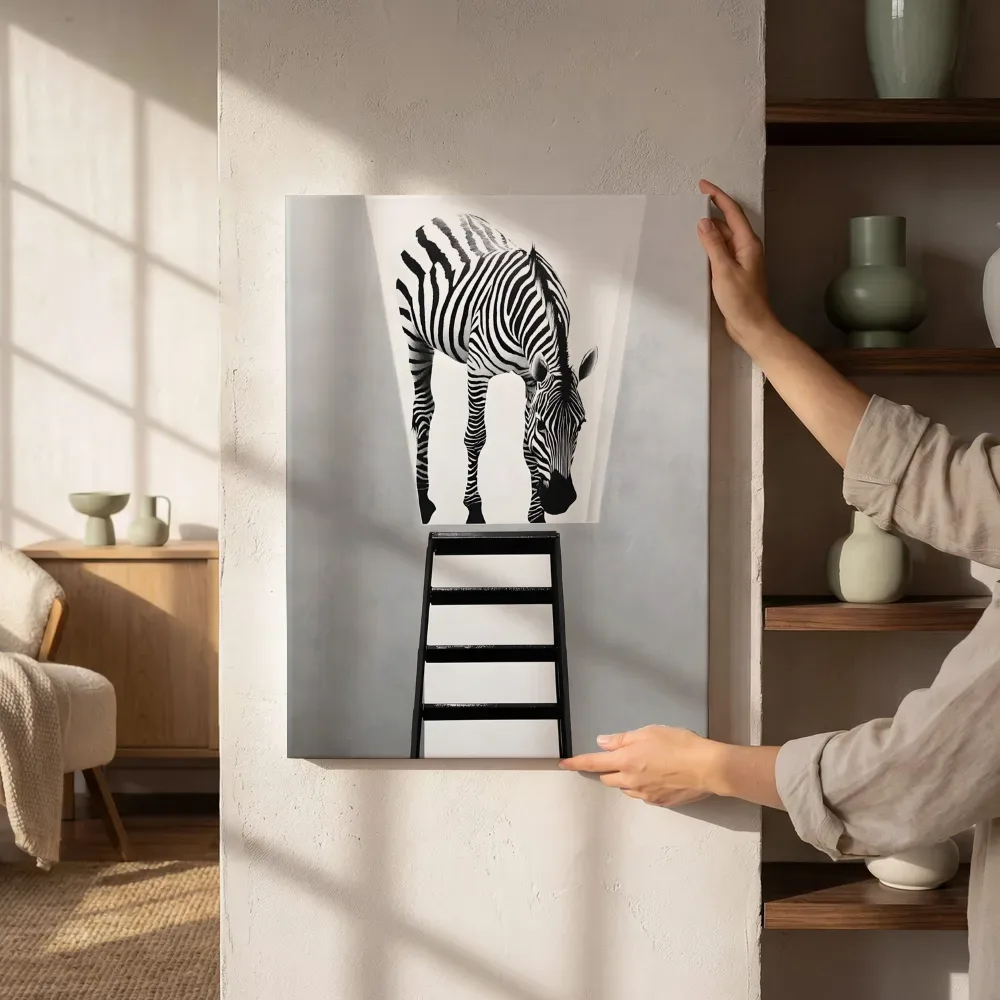 Sfeerimpressie: Zebra door de lichtkoepel naast de kast