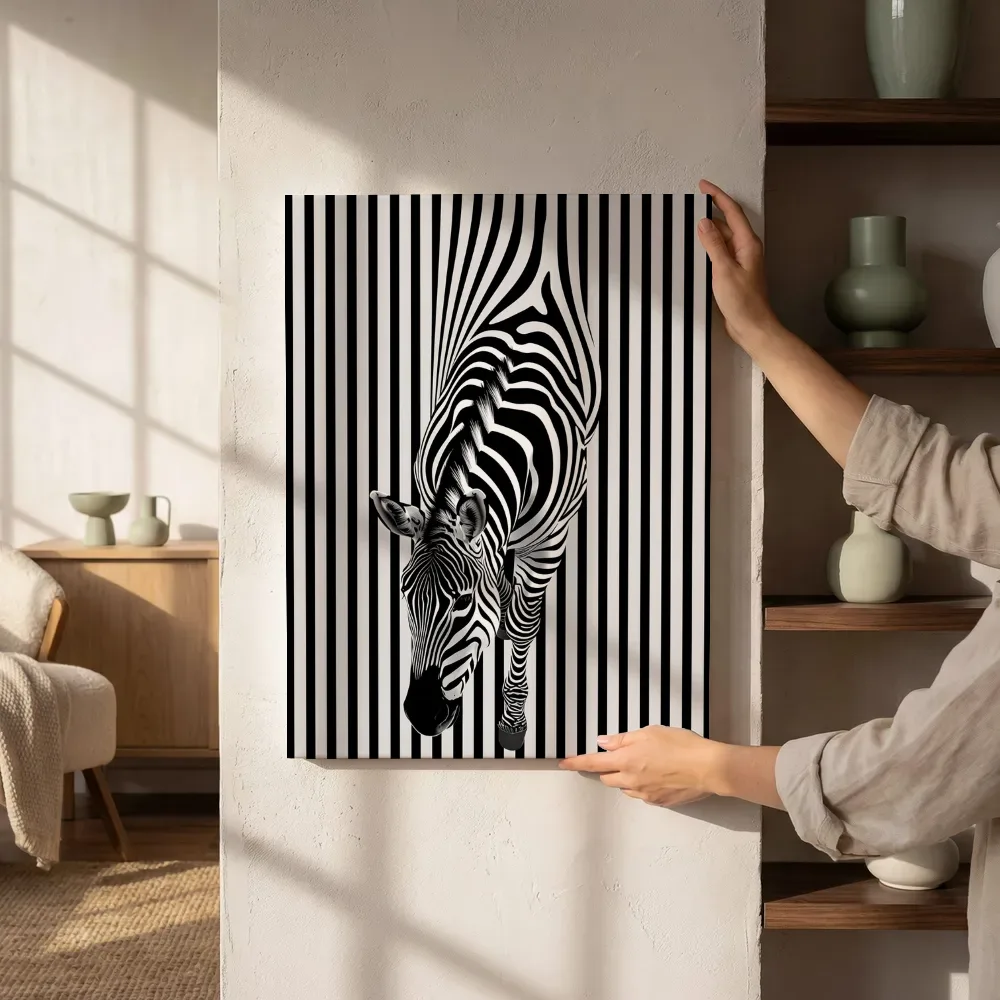 Sfeerimpressie: Zebra optische illusie naast de kast