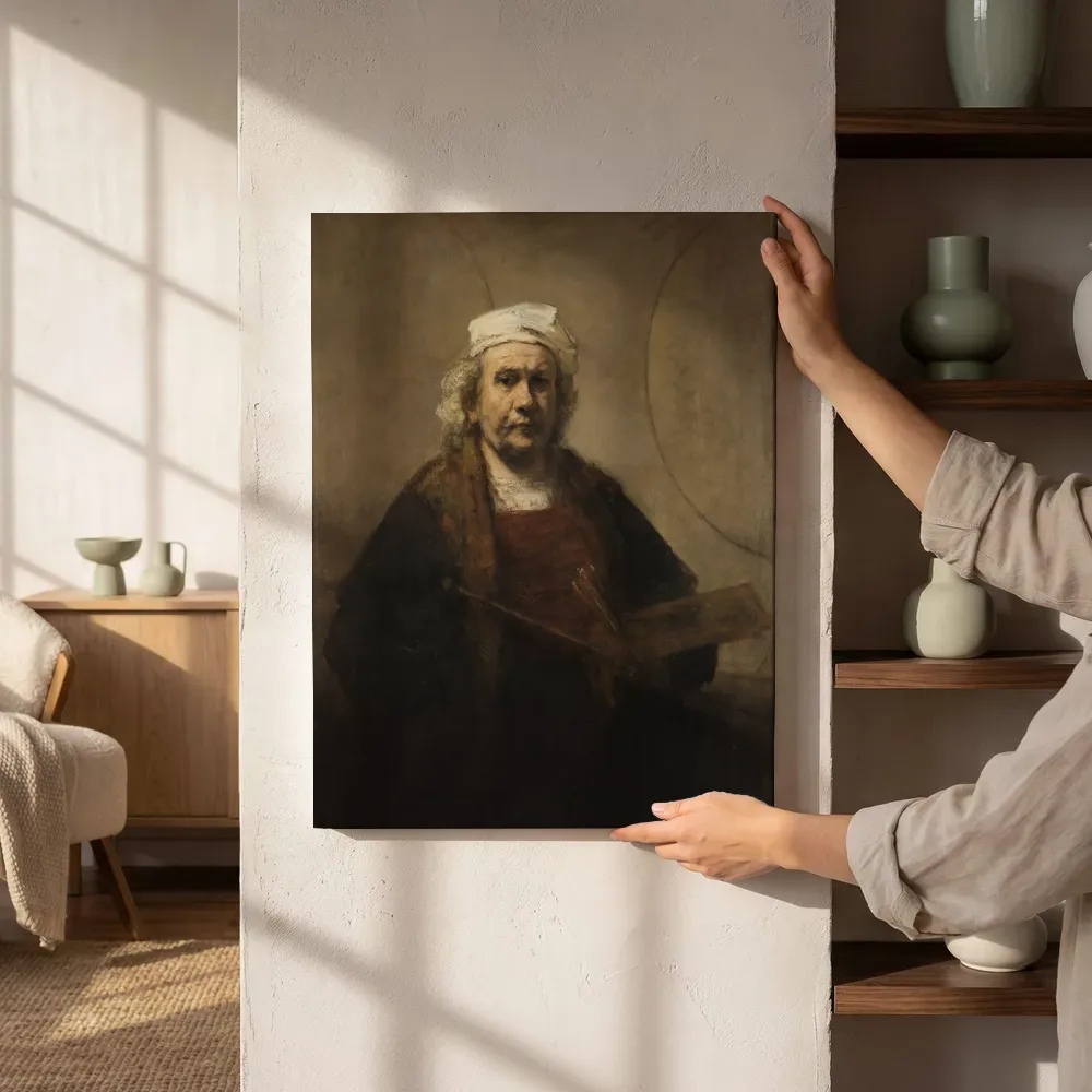 Sfeerimpressie: Zelfportret met twee cirkels van Rembrandt van Rijn naast de kast