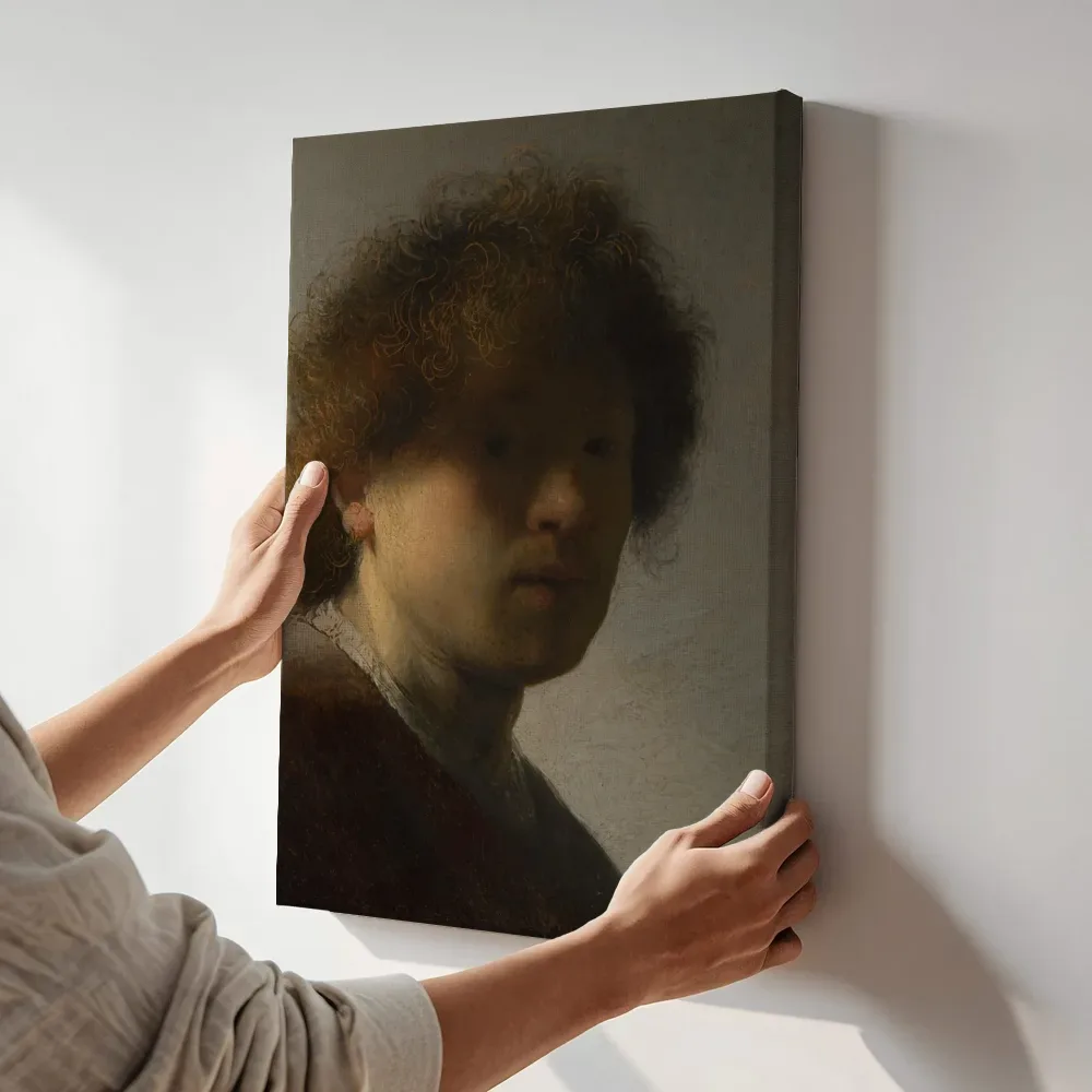 Sfeerimpressie: Zelfportret terwijl het aan de muur wordt gehangen