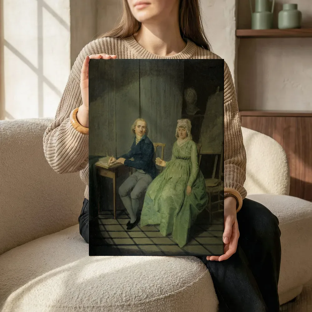 Sfeerimpressie: Zelfportret van (1744 1831), met zijn vrouw Agatha Ketel (1736 1802) van Wybrand Hendriks terwijl het zittend wordt getoond