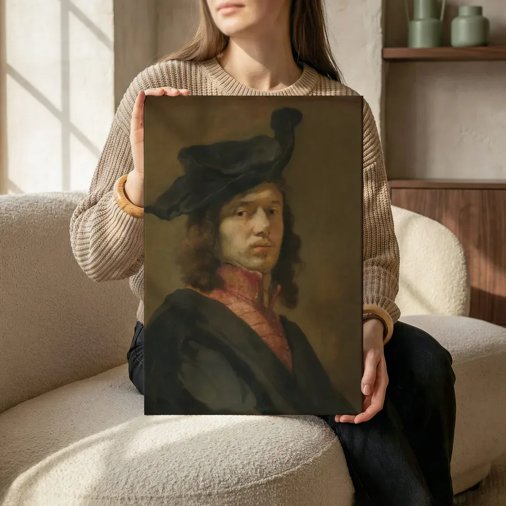Sfeerimpressie: Zelfportret van Carel Fabritius terwijl het zittend wordt getoond