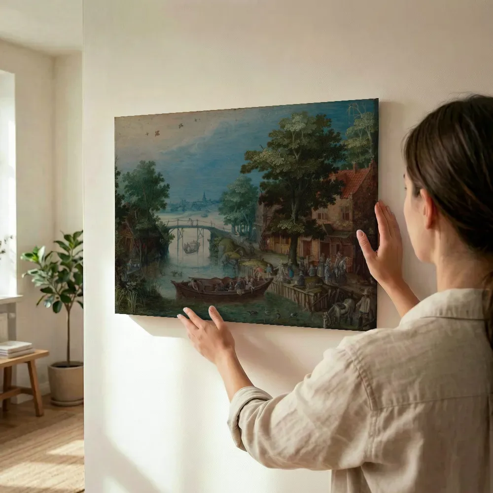 Sfeerimpressie: Zomerlandschap van Christoffel van den Berghe terwijl het wordt opgehangen