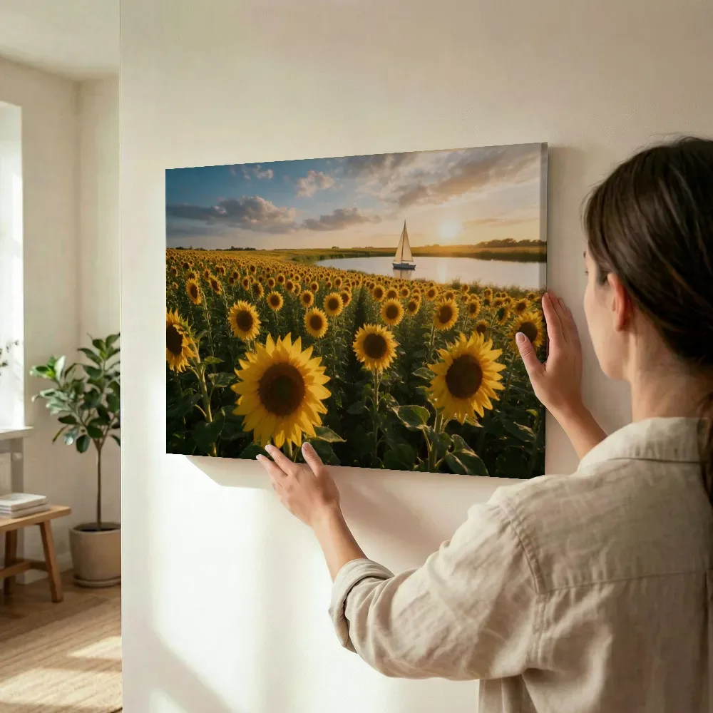 Sfeerimpressie: Zonnebloem bij het gouden uur 11 terwijl het wordt opgehangen