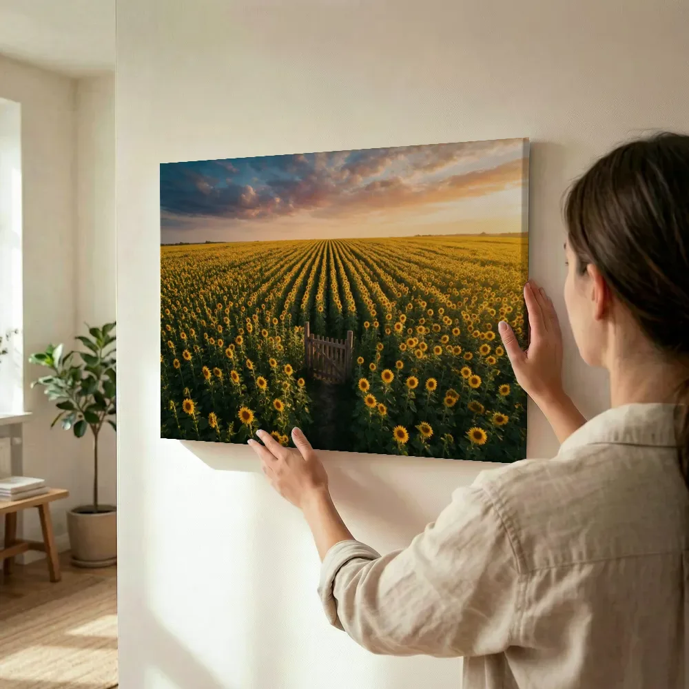 Sfeerimpressie: Zonnebloem bij het gouden uur 13 terwijl het wordt opgehangen