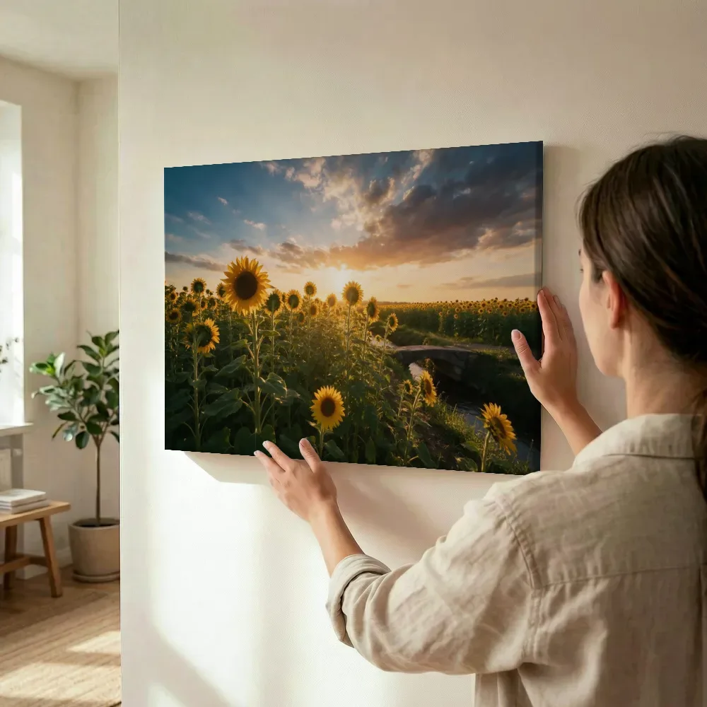 Sfeerimpressie: Zonnebloem bij het gouden uur 15 terwijl het wordt opgehangen
