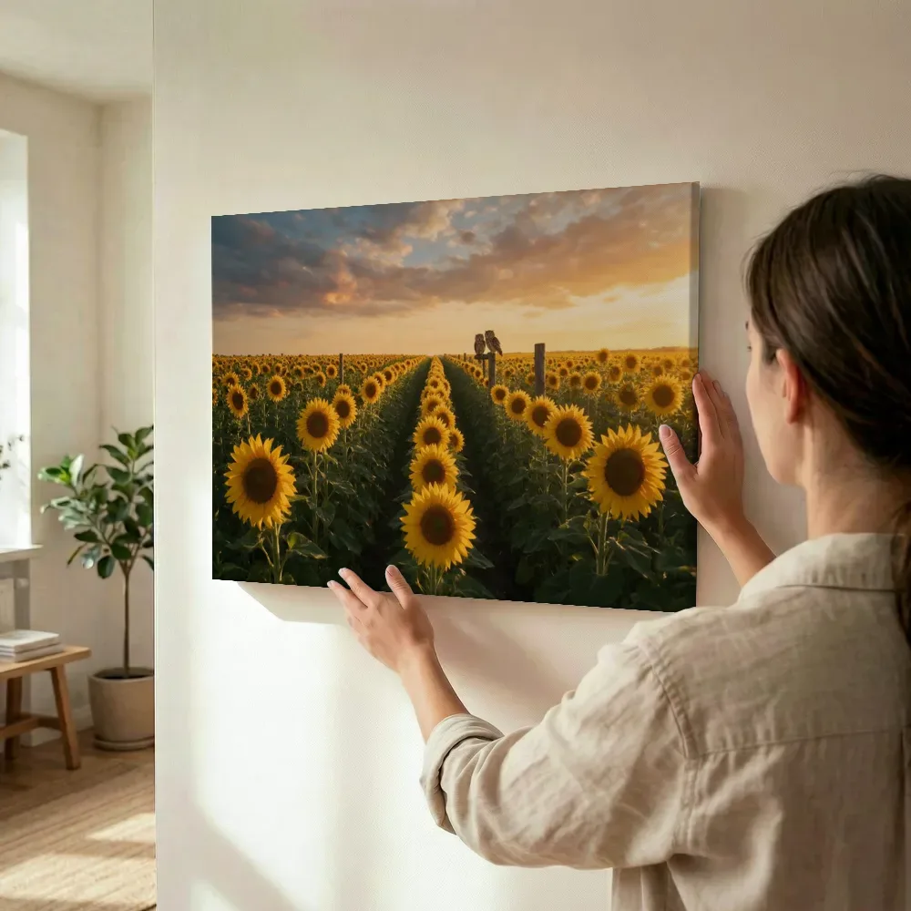 Sfeerimpressie: Zonnebloem bij het gouden uur 6 terwijl het wordt opgehangen