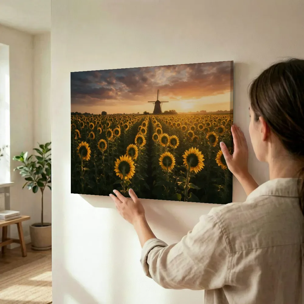 Sfeerimpressie: Zonnebloem bij het gouden uur 8 terwijl het wordt opgehangen