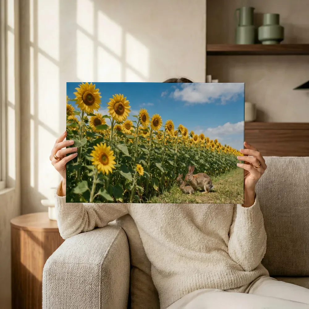 Sfeerimpressie: Zonnebloem bij volle zon 2 terwijl het omhoog wordt gehouden