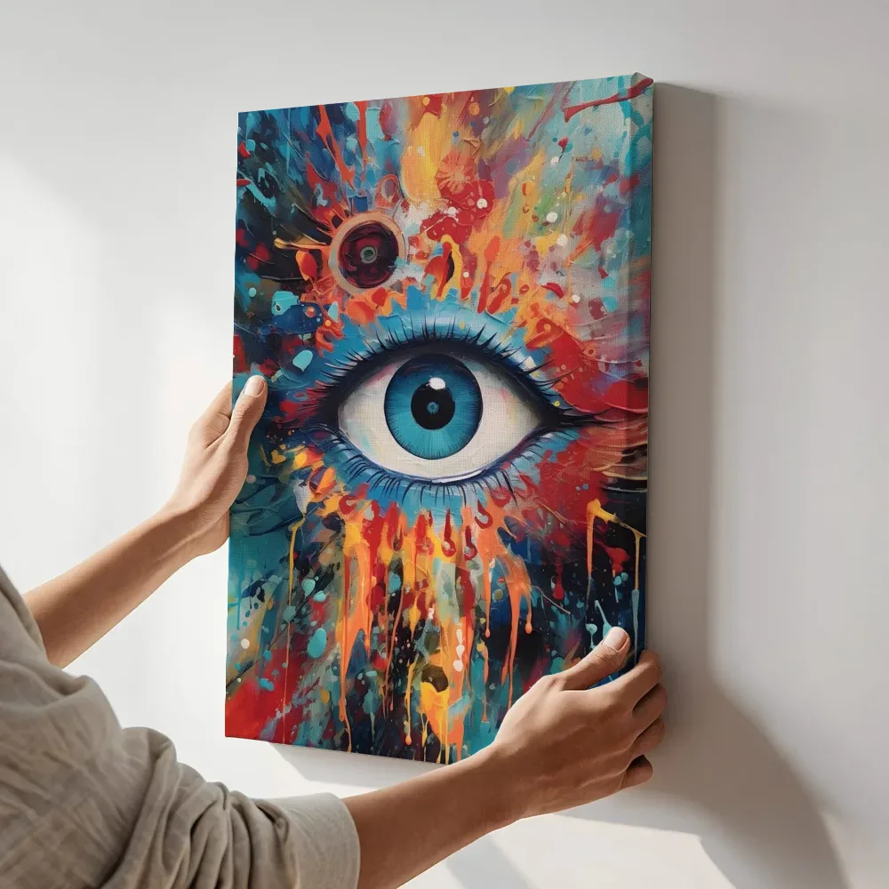 Sfeerimpressie: Zonnestraal alziend oog terwijl het aan de muur wordt gehangen