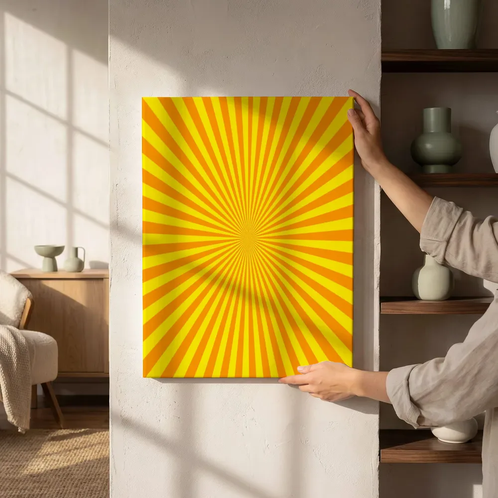 Sfeerimpressie: Zonnestraal pop art patroon naast de kast