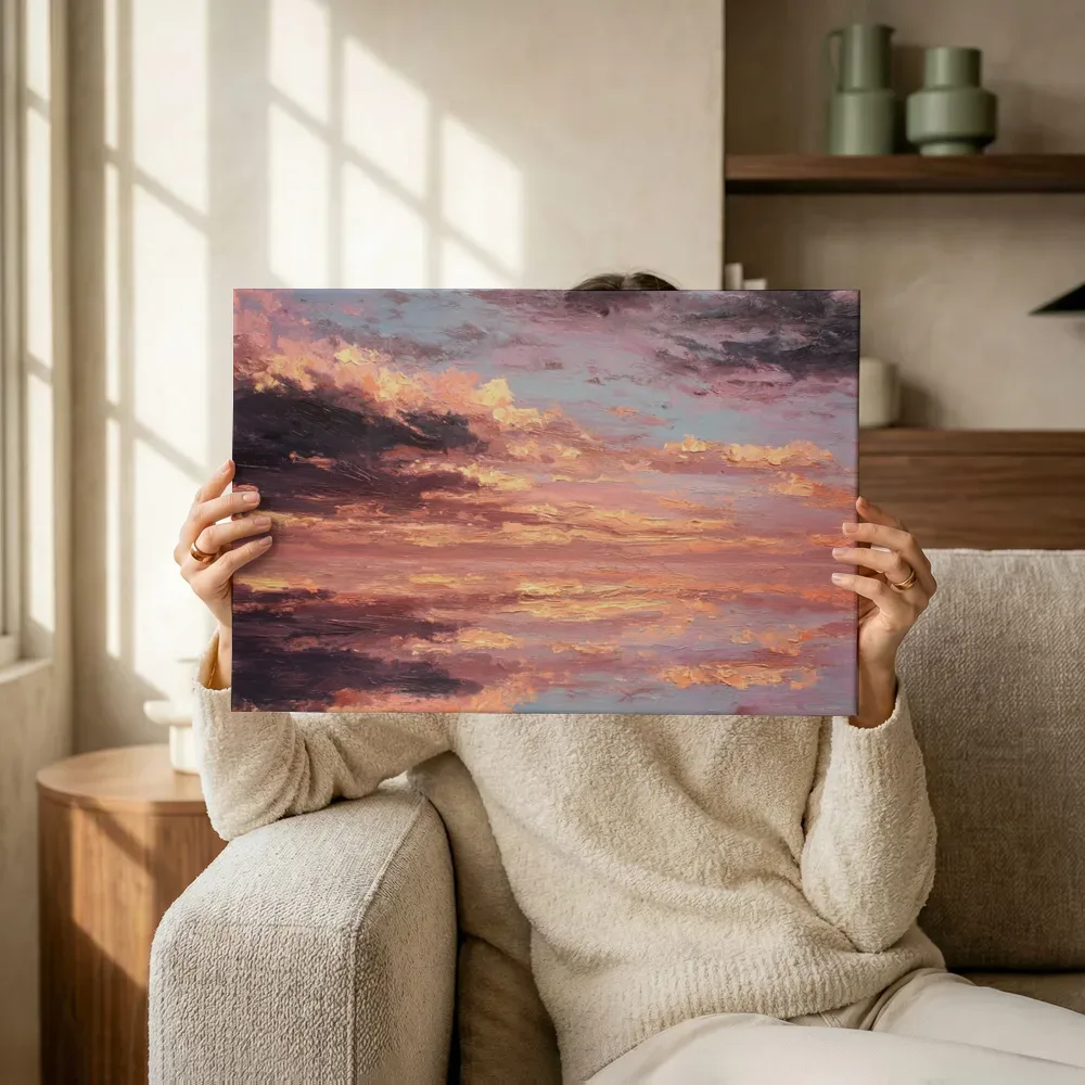 Sfeerimpressie: Zonsondergang boven water terwijl het omhoog wordt gehouden