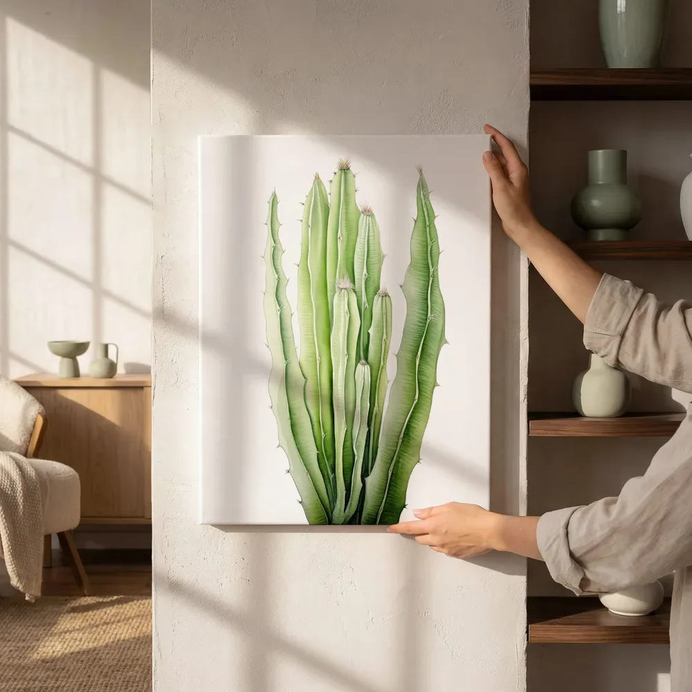 Sfeerimpressie: Zuilcactus illustratie naast de kast