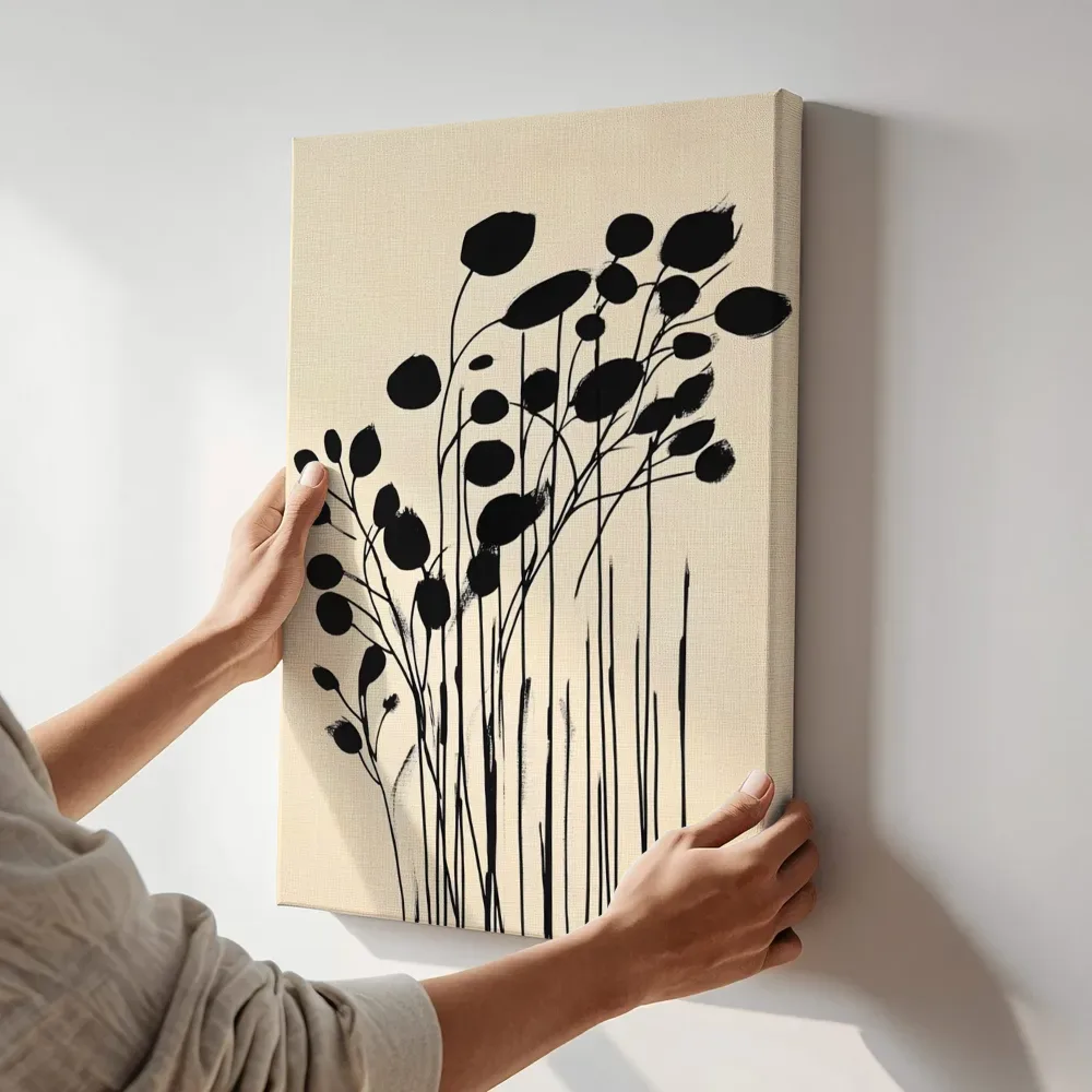 Sfeerimpressie: Botanische silhouetten terwijl het aan de muur wordt gehangen