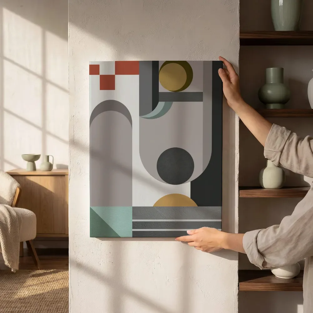 Art deco bogen in klei, canvas schilderij uit de collectie art deco