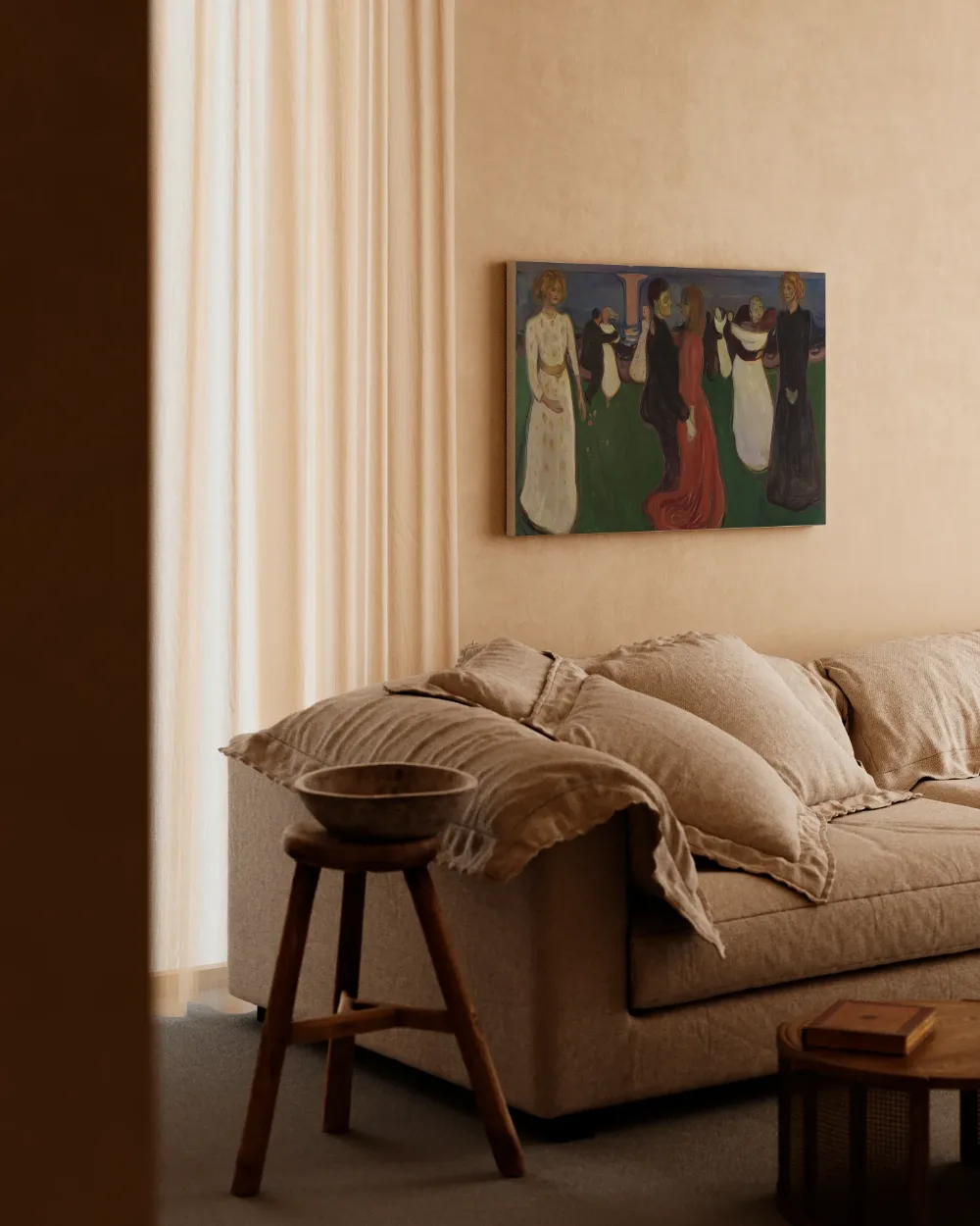 De levensdans van Edvard Munch, canvas schilderij uit de collectie astronomie