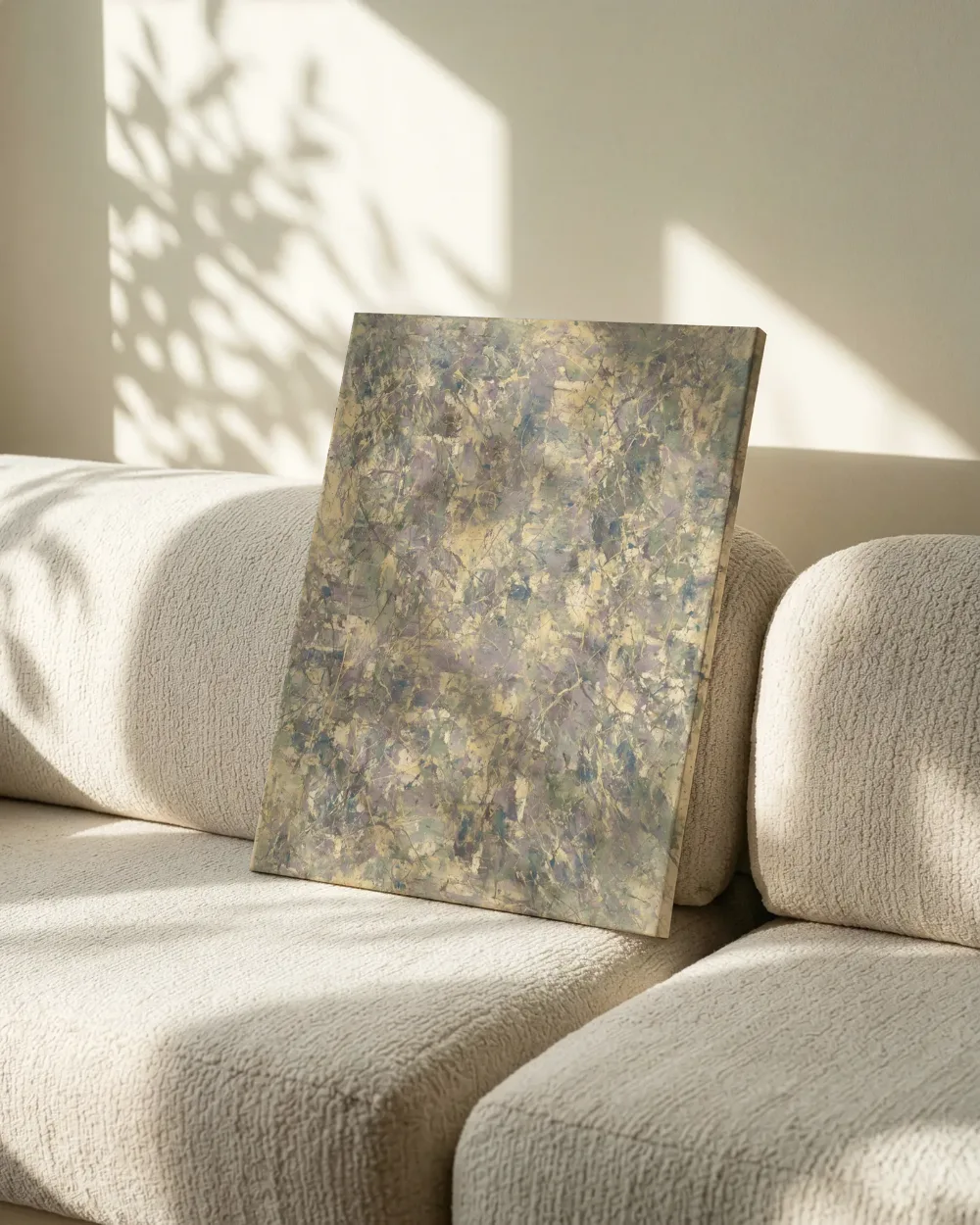 Blokken Spetter in zandbeige, canvas schilderij uit de collectie beige