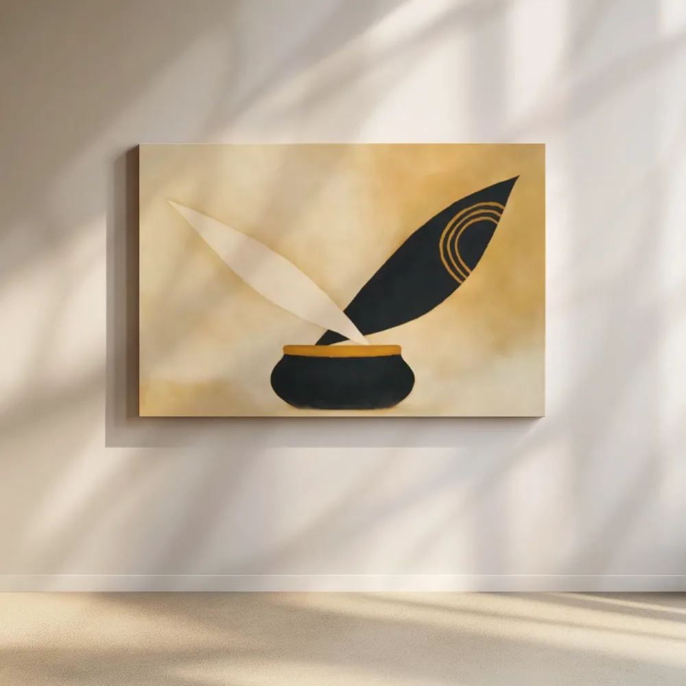 Bladeren van dichtbij in zwart en gebroken wit, canvas schilderij uit de collectie bladeren