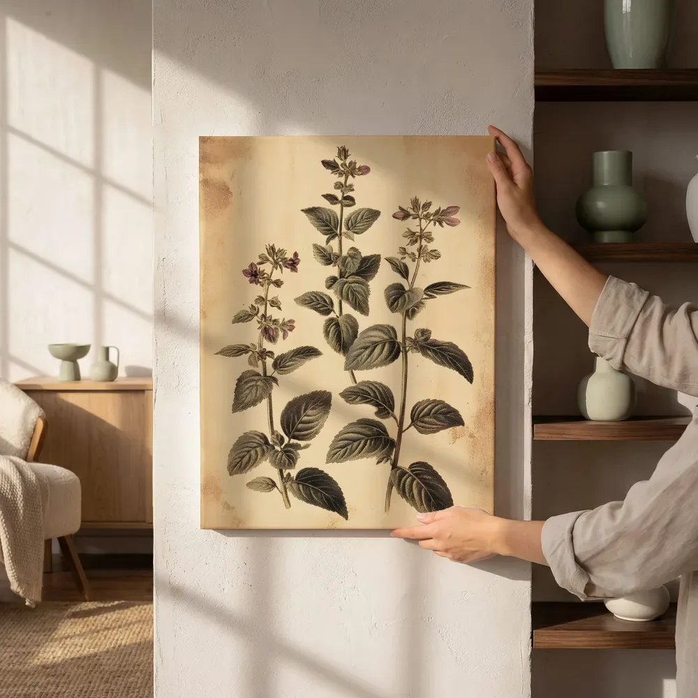 Wilde veldbloem botanische prent, canvas schilderij uit de collectie botanische prenten