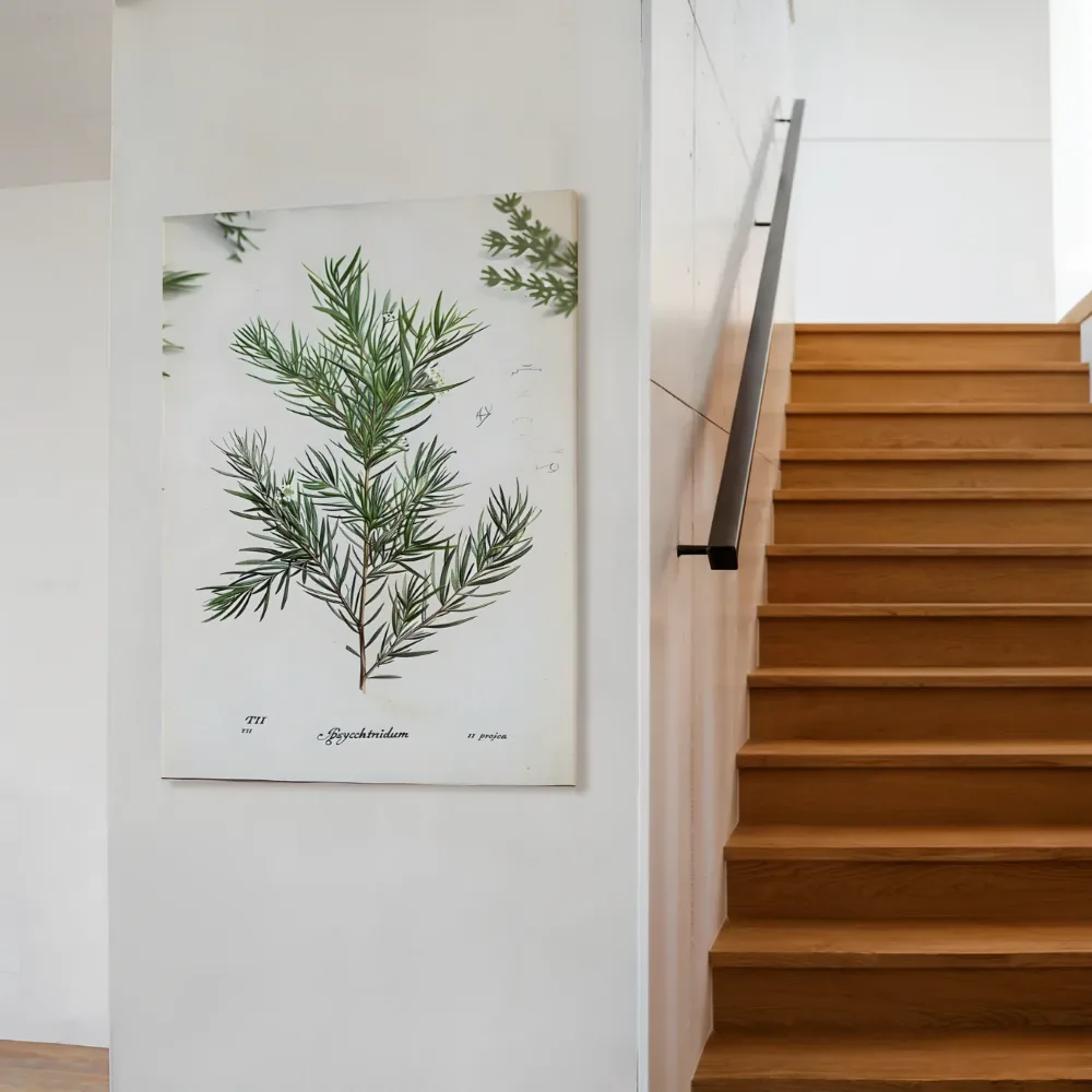 Botanische naaldplant prent, canvas schilderij uit de collectie botanische prenten