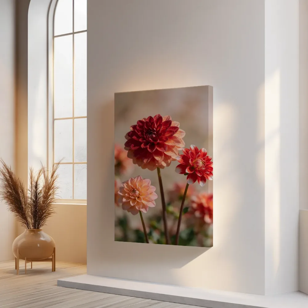 Dahlia in volle zon, canvas schilderij uit de collectie dahlia