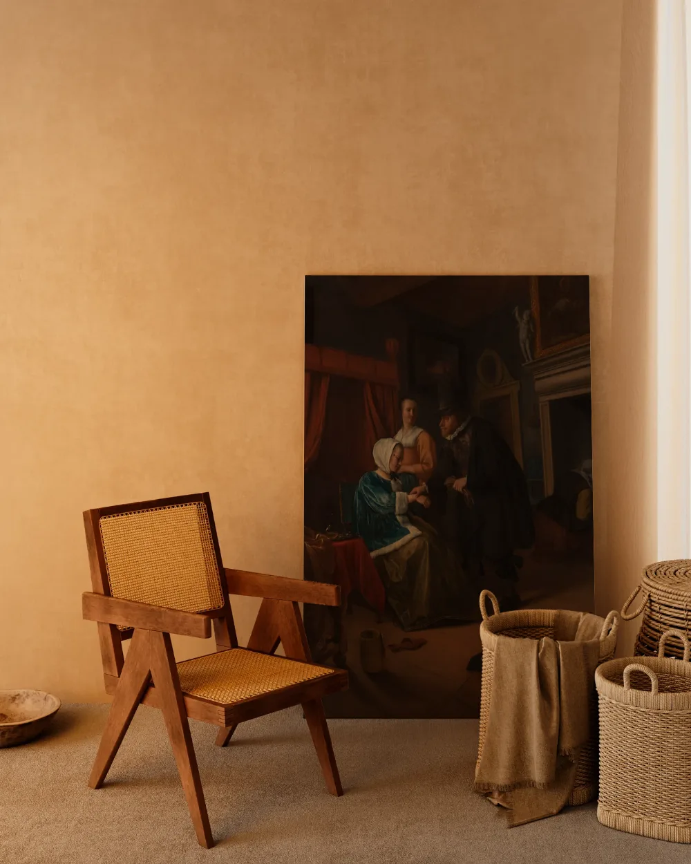 Het zieke meisje van Jan Steen, canvas schilderij uit de collectie deuren & poorten