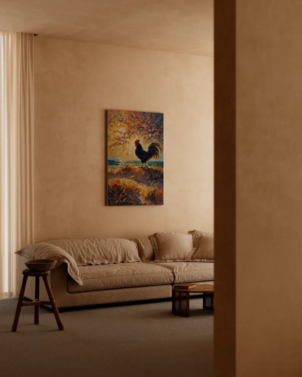 Duin licht in het volle beeld bij bloesem, canvas schilderij uit de collectie duinen
