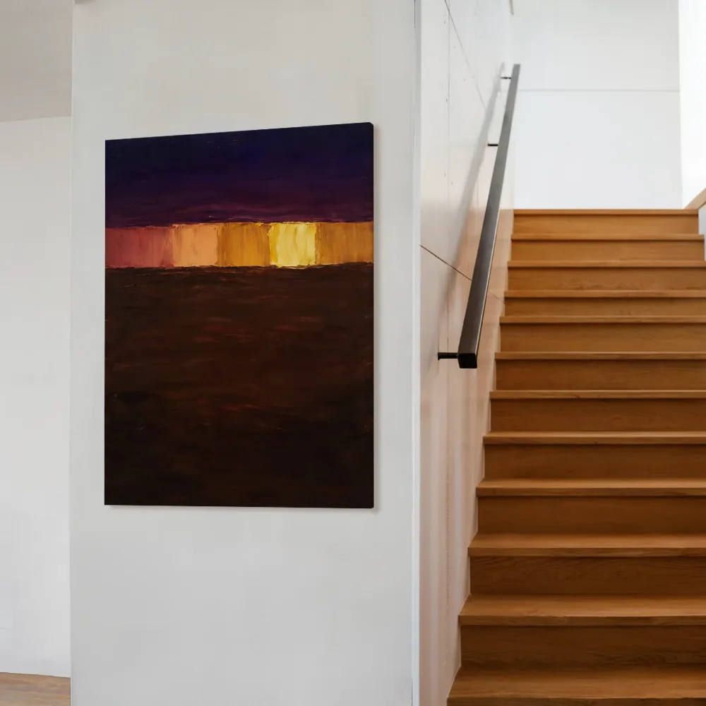 Hoge horizon paletmes, gouden uur, canvas schilderij uit de collectie hal & trappenhuis schilderijen