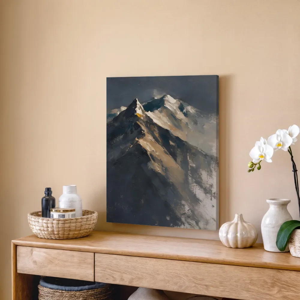 Bergen half opgelost in antraciet, canvas schilderij uit de collectie hal & trappenhuis schilderijen