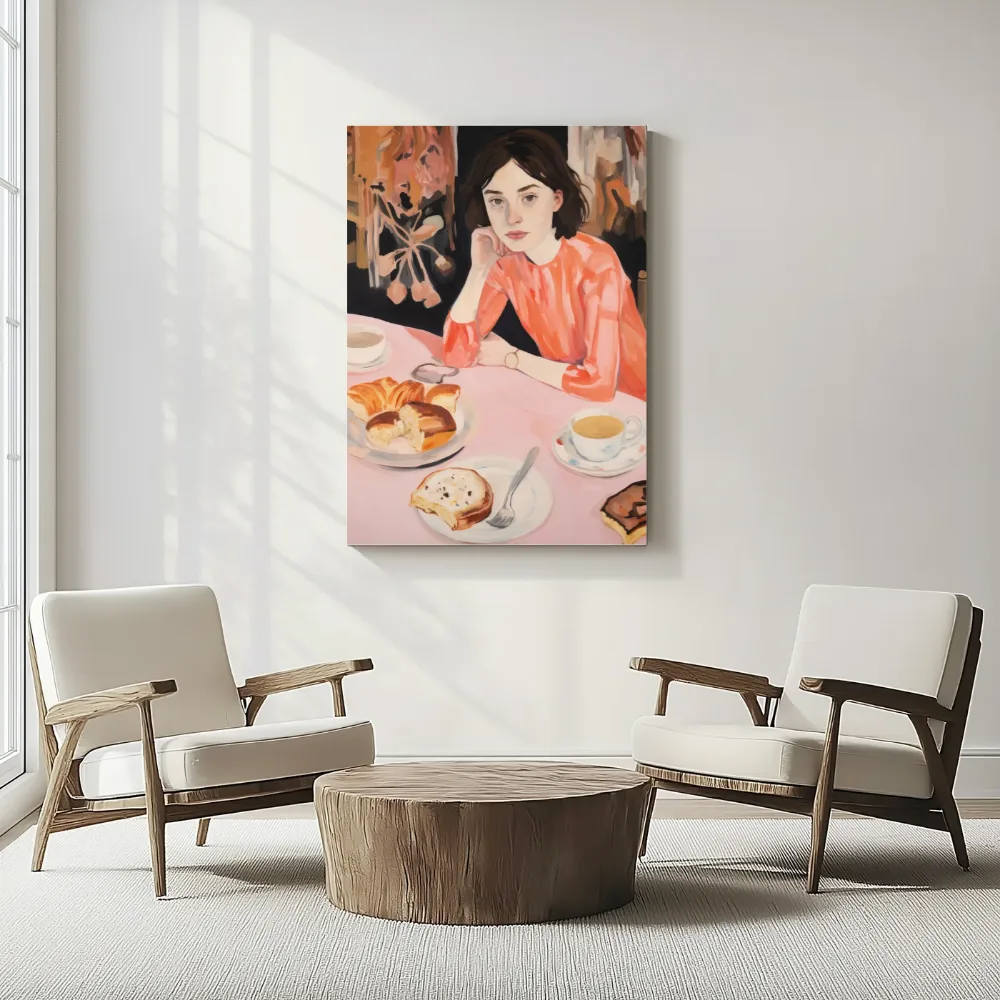 Ontbijt in Parijse stijl, canvas schilderij uit de collectie hedendaags frans