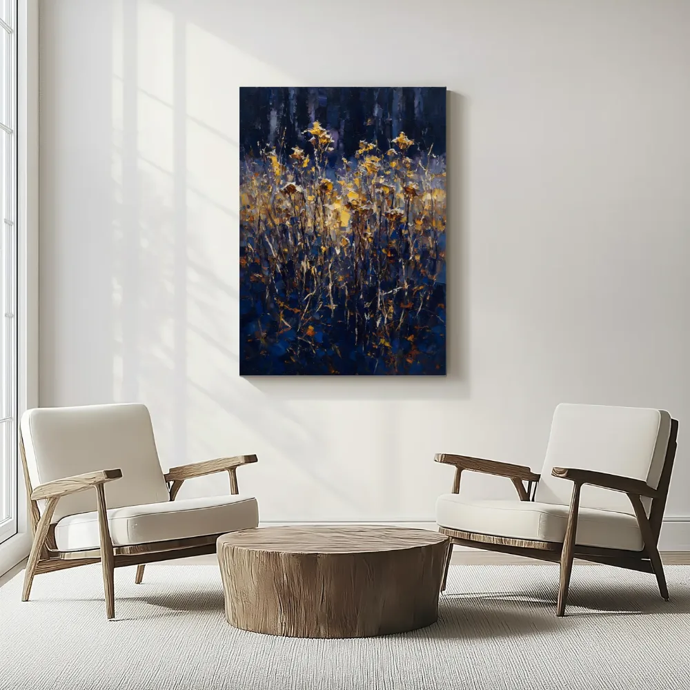 Droogbloem aan de bosrand in zwavelviolet, canvas schilderij uit de collectie impressionisme