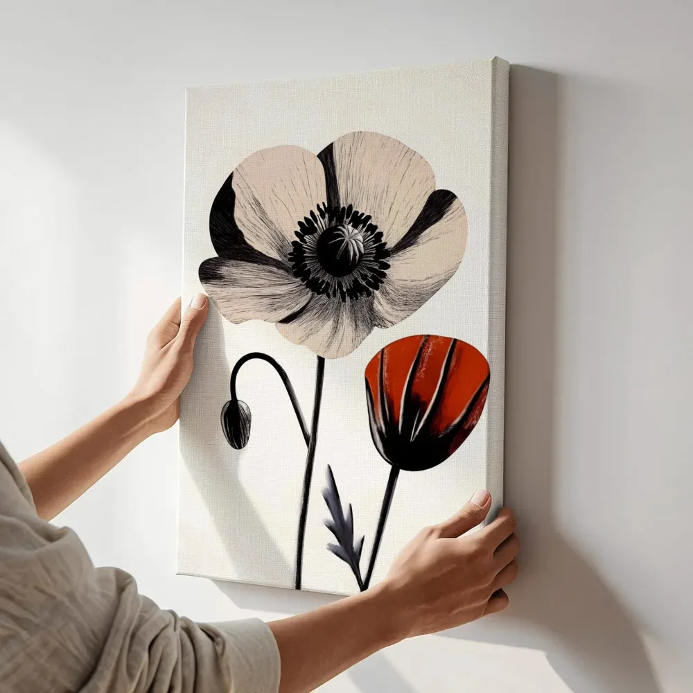 Canvas schilderij uit de collectie klaprozen